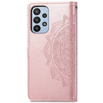 Mandala Embossed Phone Case for Samsung Galaxy A23 4G / 5G (Global Version) Anti-fall Stand Phone Cover Shell with Wallet