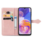 Mandala Embossed Phone Case for Samsung Galaxy A23 4G / 5G (Global Version) Anti-fall Stand Phone Cover Shell with Wallet
