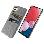 Til Samsung Galaxy A13 4G Dobbelt Kortpladser Stoftekstur Anti-fald Hård PC Beskyttelsescover