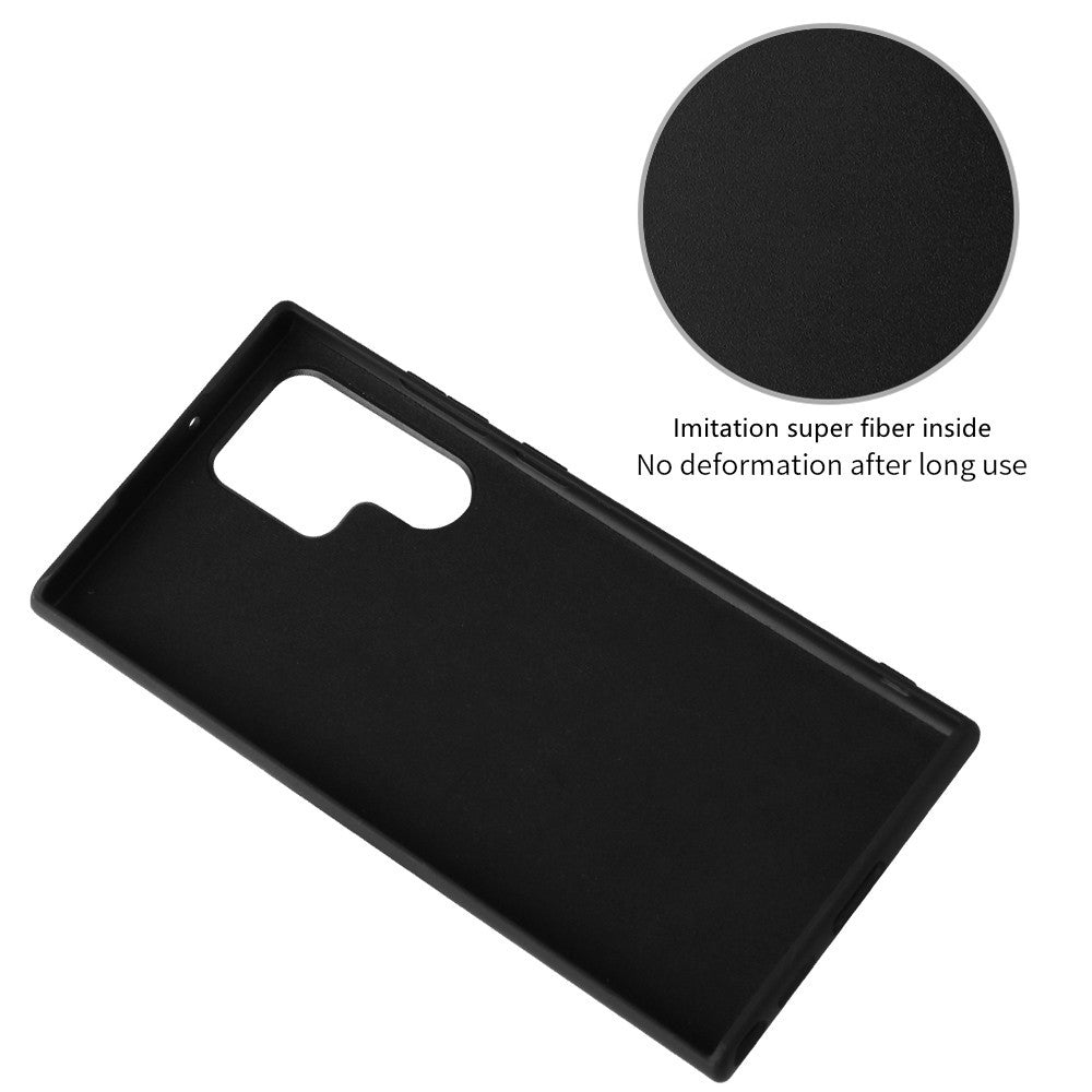 For Samsung Galaxy S22 Ultra 5G Ring Kickstand Anti-fingerprint PU Leather Coated TPU + PC Phone Case Car Mount Holder Shell