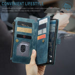 For Samsung Galaxy A53 5G Phone Cases with Strap CASEME C30 Zipper Multiple Card Holder PU Leather Cover