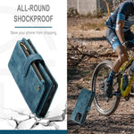 For Samsung Galaxy A53 5G Phone Cases with Strap CASEME C30 Zipper Multiple Card Holder PU Leather Cover