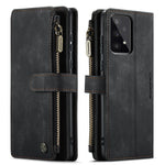 For Samsung Galaxy A53 5G Phone Cases with Strap CASEME C30 Zipper Multiple Card Holder PU Leather Cover