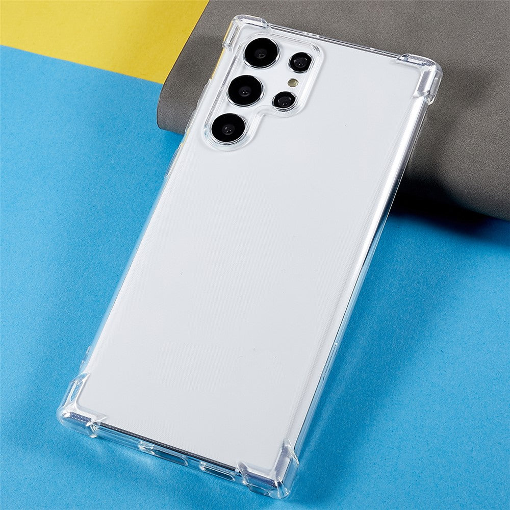 For Samsung Galaxy S22 Ultra 5G Crystal Clear Cover Four-Corner Protective Soft TPU Phone Case