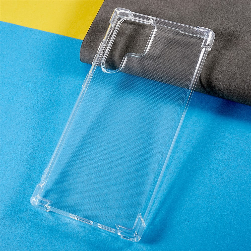 For Samsung Galaxy S22 Ultra 5G Crystal Clear Cover Four-Corner Protective Soft TPU Phone Case