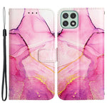 YB Pattern Printing Læderserie-5 til Samsung Galaxy A22 5G (EU-version) Pung Stativ Telefoncover Marmormønster Beskyttelsescover