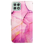 YB Pattern Printing Læderserie-5 til Samsung Galaxy A22 5G (EU-version) Pung Stativ Telefoncover Marmormønster Beskyttelsescover