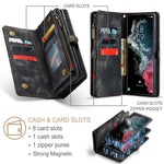 CASEME 008 Series for Samsung Galaxy S22 Ultra Detachable 2-in-1 PU Leather Phone Case Multifunctional Wallet Stand Protective Cover