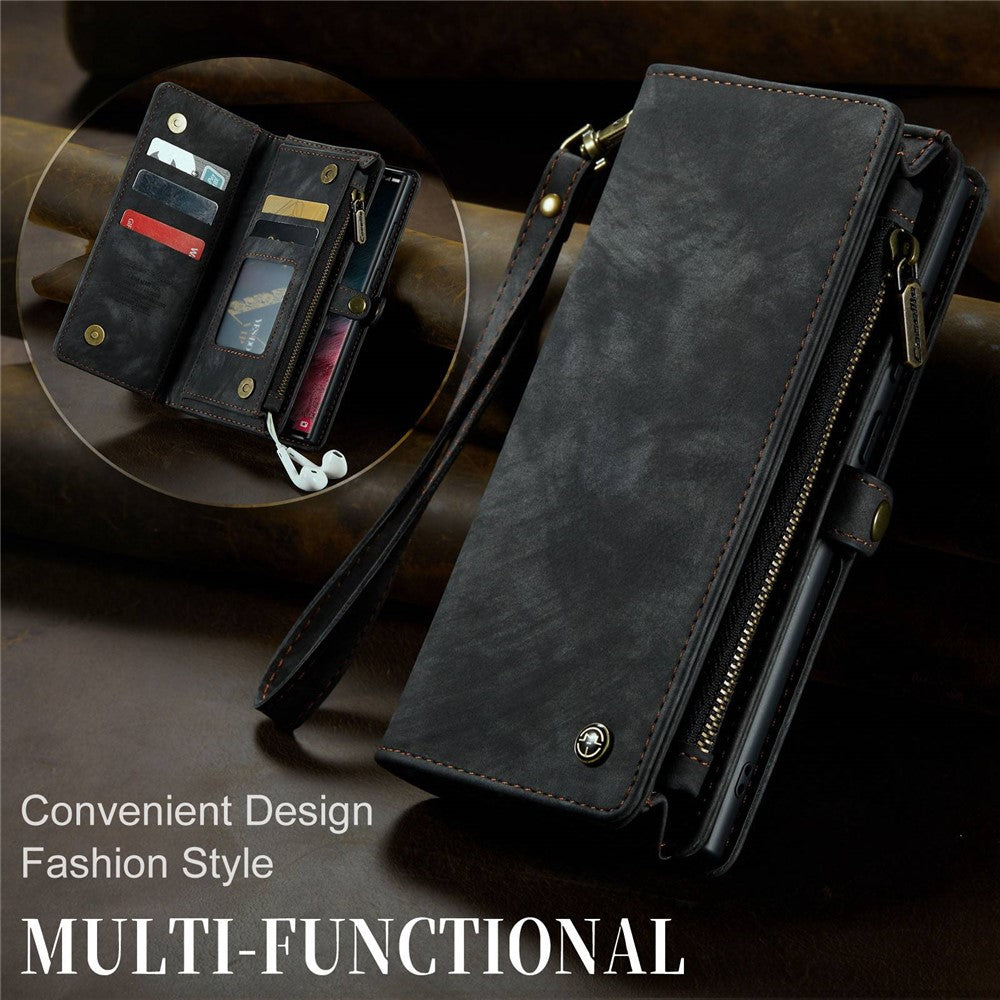 CASEME 008 Series for Samsung Galaxy S22 Ultra Detachable 2-in-1 PU Leather Phone Case Multifunctional Wallet Stand Protective Cover