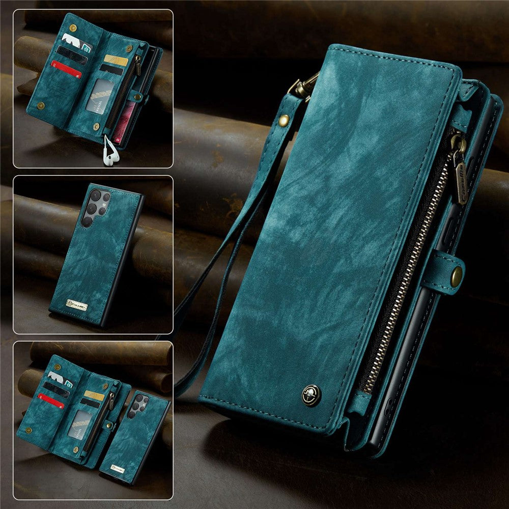 CASEME 008 Series for Samsung Galaxy S22 Ultra Detachable 2-in-1 PU Leather Phone Case Multifunctional Wallet Stand Protective Cover