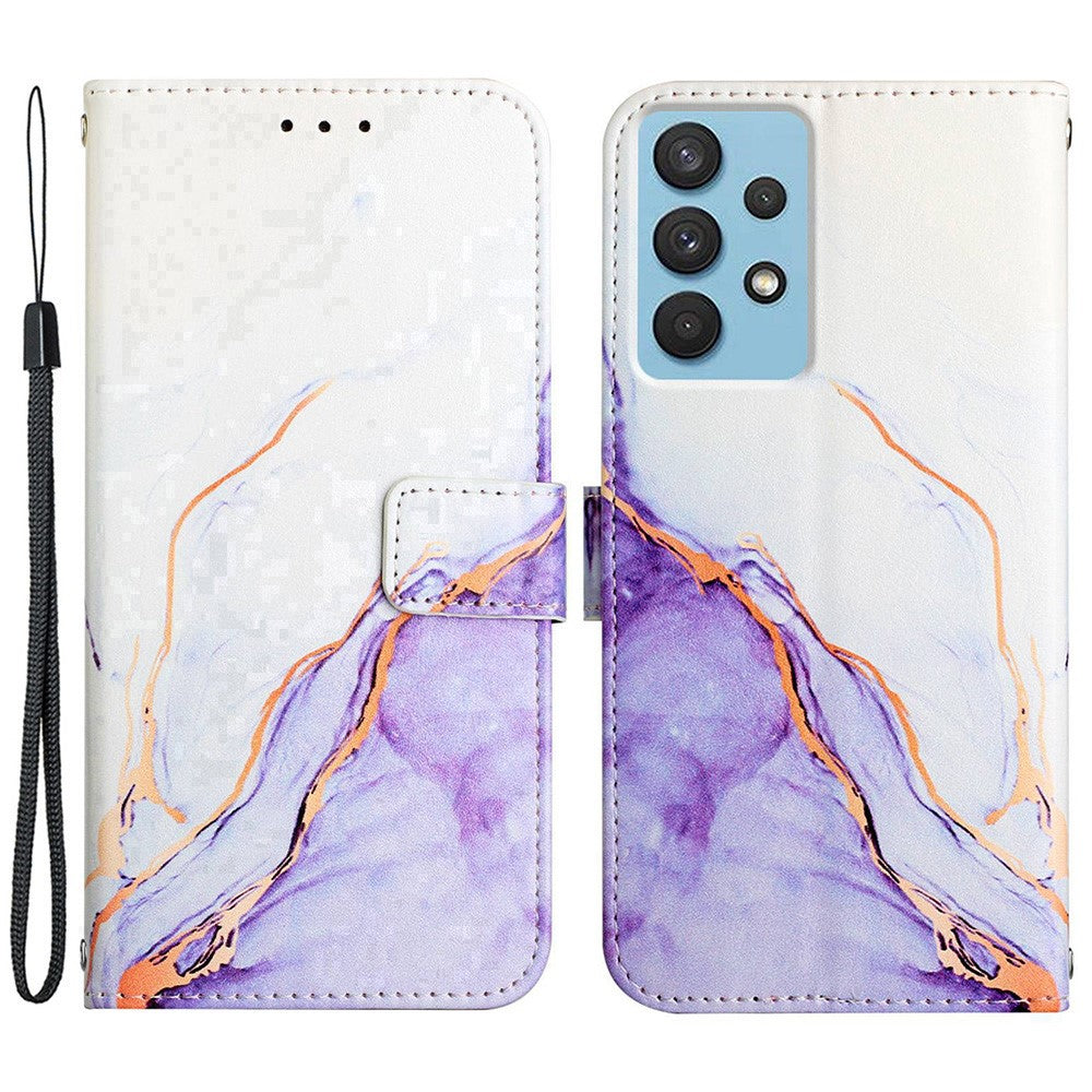YB Mönstertryck Läder Series-5 för Samsung Galaxy A33 5G Marmormönster mobilskal med Plånboksställ