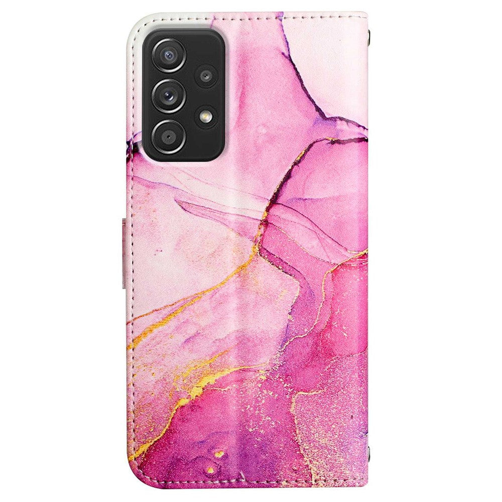 YB Pattern Printing Series-5 for Samsung Galaxy A23 4G / 5G (Global Version) Marble Pattern PU Leather Stand Flip Case Wallet Magnetic Clasp Shockproof Protection Cover with Strap