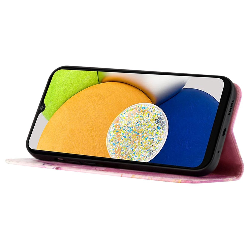 YB Pattern Printing Series-5 for Samsung Galaxy A23 4G / 5G (Global Version) Marble Pattern PU Leather Stand Flip Case Wallet Magnetic Clasp Shockproof Protection Cover with Strap