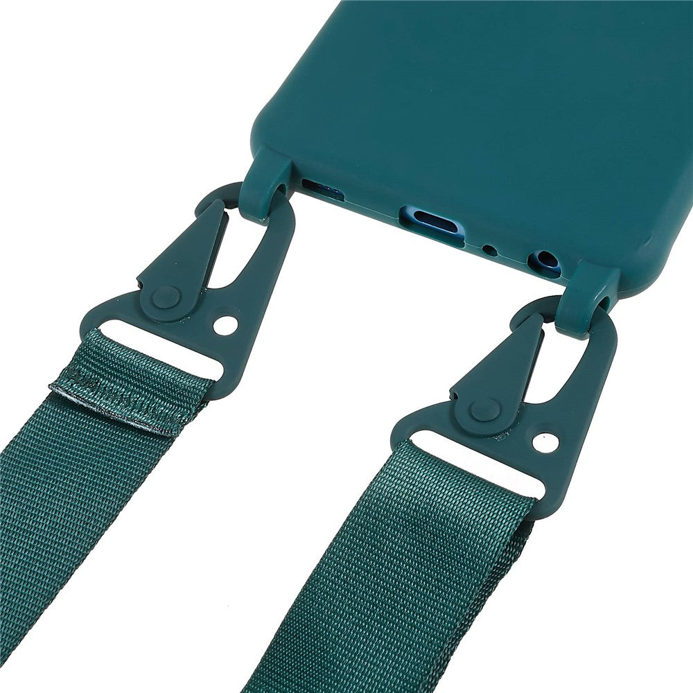 For Samsung Galaxy A53 5G Flexible Matte TPU Phone Cover with Wide Strap All-Round Protection Case