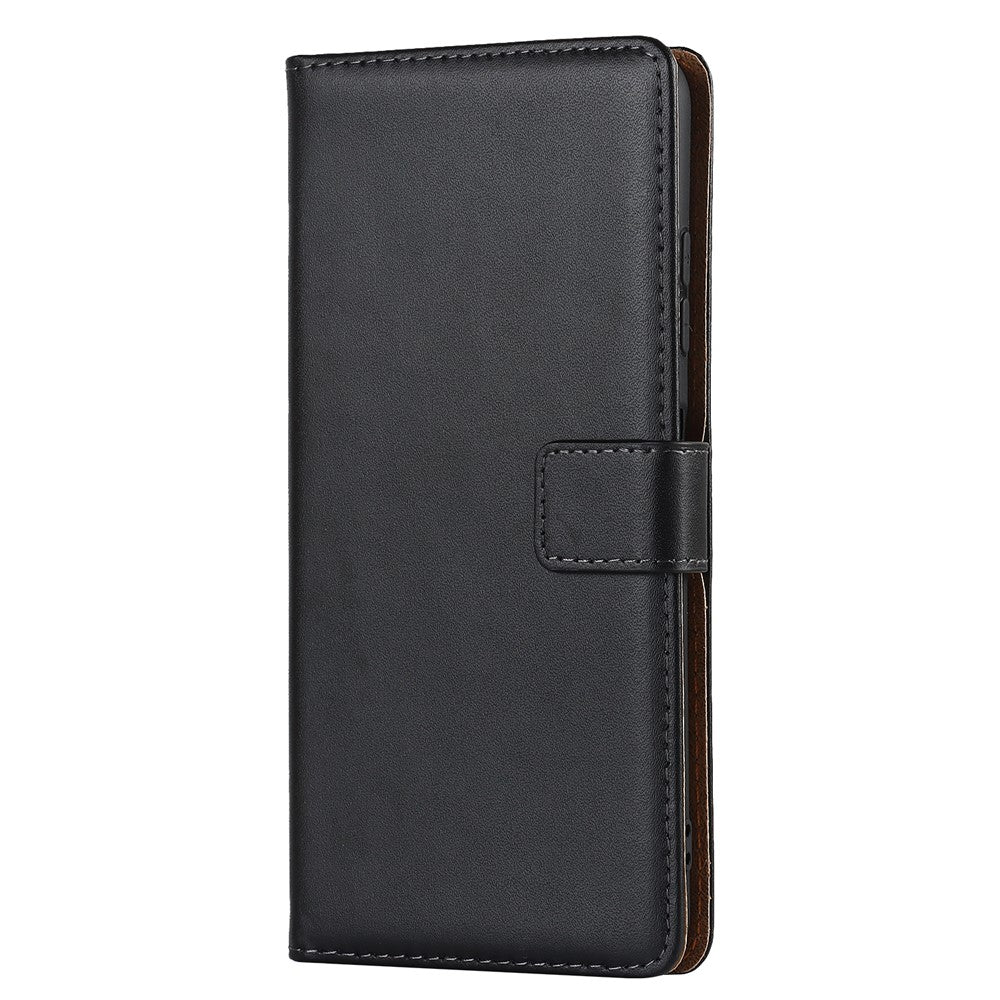 Genuine Leather Phone Case for Samsung Galaxy A22 5G (EU Version), Wallet Stand Dustproof Anti-Scratch Flip Phone Cover Stand Phone Shell