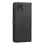 Genuine Leather Phone Case for Samsung Galaxy A22 5G (EU Version), Wallet Stand Dustproof Anti-Scratch Flip Phone Cover Stand Phone Shell