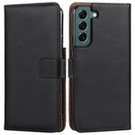 For Samsung Galaxy S22+ 5G Cell Phone Cover Shell Genuine Leather Wallet Stand Shockproof Flip Phone Stable Supporting Stand Phone Case