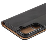 For Samsung Galaxy S22+ 5G Cell Phone Cover Shell Genuine Leather Wallet Stand Shockproof Flip Phone Stable Supporting Stand Phone Case