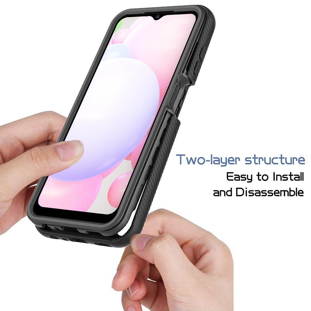 Hybridmobilskal för Samsung Galaxy A13 4G, PC+TPU All-inclusive skyddsskal med PET-skärmskydd