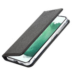 Samsung Galaxy S22+ 5G-mobilcover i PU-læder med silketekstur, stativ, flipcover, tegnebogsetui med håndledsrem