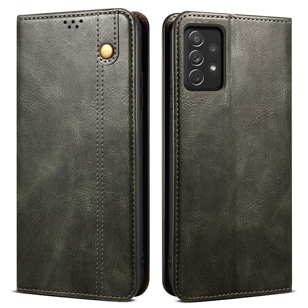 Samsung Galaxy A23 4G / 5G (Global version) Vaxartad Crazy Horse-textur Magnetiskt självabsorberande läderfodral Plånboksstil Stativbok Stötsäkert TPU-innerskal