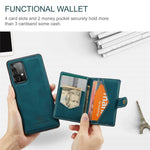 JEEHOOD For Samsung Galaxy A53 5G Shell Detachable 2-in-1 Wallet Kickstand Design Leather Coated TPU Phone Case