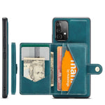 JEEHOOD For Samsung Galaxy A53 5G Shell Detachable 2-in-1 Wallet Kickstand Design Leather Coated TPU Phone Case