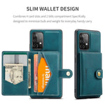 JEEHOOD For Samsung Galaxy A53 5G Shell Detachable 2-in-1 Wallet Kickstand Design Leather Coated TPU Phone Case