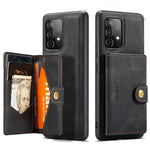 JEEHOOD For Samsung Galaxy A53 5G Shell Detachable 2-in-1 Wallet Kickstand Design Leather Coated TPU Phone Case