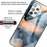 Til Samsung Galaxy A13 4G Hærdet glas + TPU Hybridcover Marmormønster Ridsefast Faldbeskyttende cover