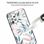 For Samsung Galaxy A13 4G Phone Shell Flexible TPU Frame + Tempered Glass Black Fashionable Pattern Printing Cover