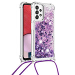 For Samsung Galaxy A13 4G TPU Cover Quicksand Design Telefoncover med Nøglesnor