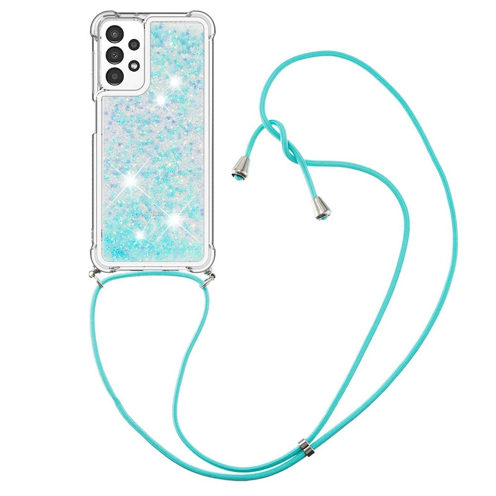 For Samsung Galaxy A13 4G TPU Cover Quicksand Design Telefoncover med Nøglesnor