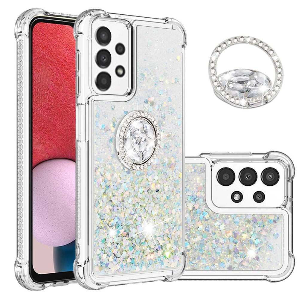 Til Samsung Galaxy A13 4G TPU-cover med støttefod, Quicksand, stødsikkert cover