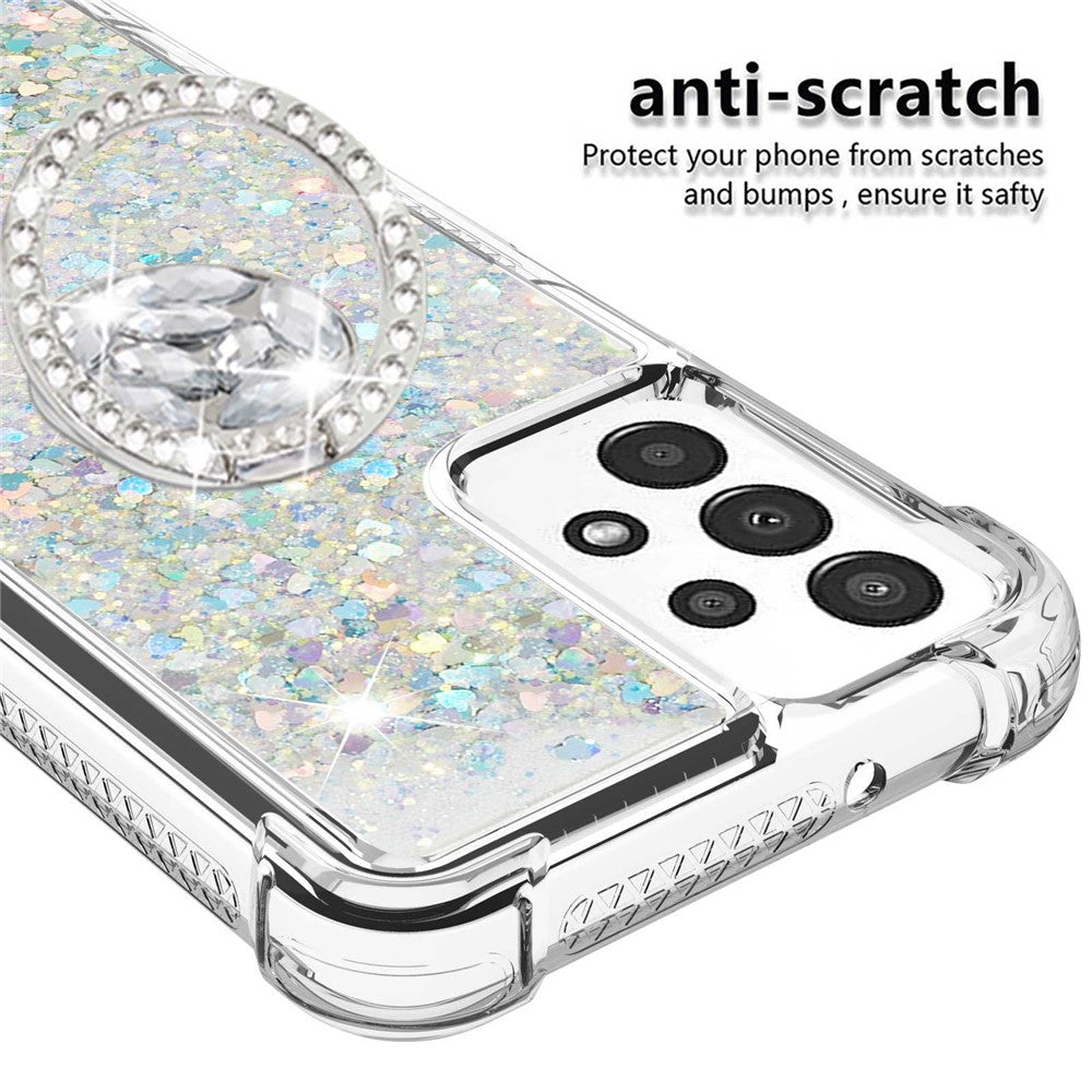 Til Samsung Galaxy A13 4G TPU-cover med støttefod, Quicksand, stødsikkert cover