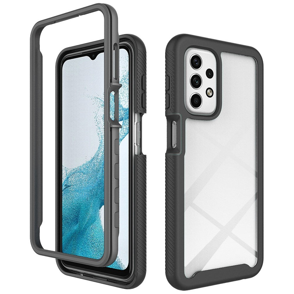 For Samsung Galaxy A23 4G / 5G (Global Version) TPU Bumper Transparent PC + Acrylic Back Case Anti-scratch Phone Cover