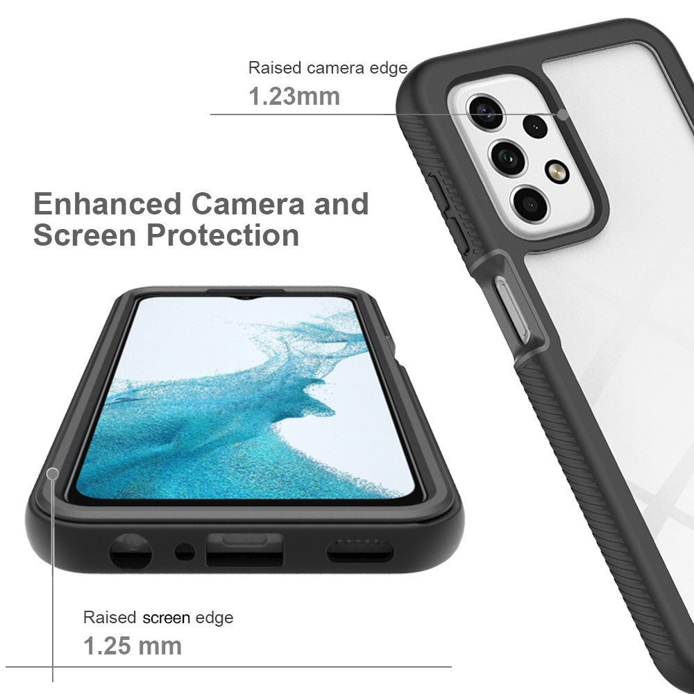 For Samsung Galaxy A23 4G / 5G (Global Version) TPU Bumper Transparent PC + Acrylic Back Case Anti-scratch Phone Cover