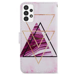 Til Samsung Galaxy A13 4G mønstertryk PU læderpung horisontalt stativ folio cover med håndrem