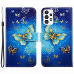Til Samsung Galaxy A13 4G mønstertryk PU læderpung horisontalt stativ folio cover med håndrem