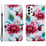 Til Samsung Galaxy A13 4G mønstertryk PU læderpung horisontalt stativ folio cover med håndrem