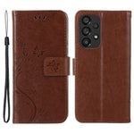 Til Samsung Galaxy A33 5G PU-læder smartphone-cover Stilfuldt præget pung med sommerfugle Anti-fald beskyttelse