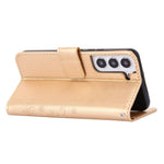 For Samsung Galaxy S22+ 5G Shockproof PU Leather Phone Case Imprint Butterflies Wallet Stand Design Magnetic Shell