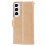 For Samsung Galaxy S22+ 5G Shockproof PU Leather Phone Case Imprint Butterflies Wallet Stand Design Magnetic Shell