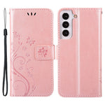 For Samsung Galaxy S22+ 5G Shockproof PU Leather Phone Case Imprint Butterflies Wallet Stand Design Magnetic Shell