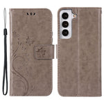 For Samsung Galaxy S22+ 5G Shockproof PU Leather Phone Case Imprint Butterflies Wallet Stand Design Magnetic Shell