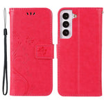 For Samsung Galaxy S22+ 5G Shockproof PU Leather Phone Case Imprint Butterflies Wallet Stand Design Magnetic Shell