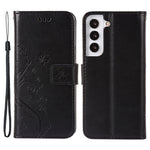 For Samsung Galaxy S22+ 5G Shockproof PU Leather Phone Case Imprint Butterflies Wallet Stand Design Magnetic Shell
