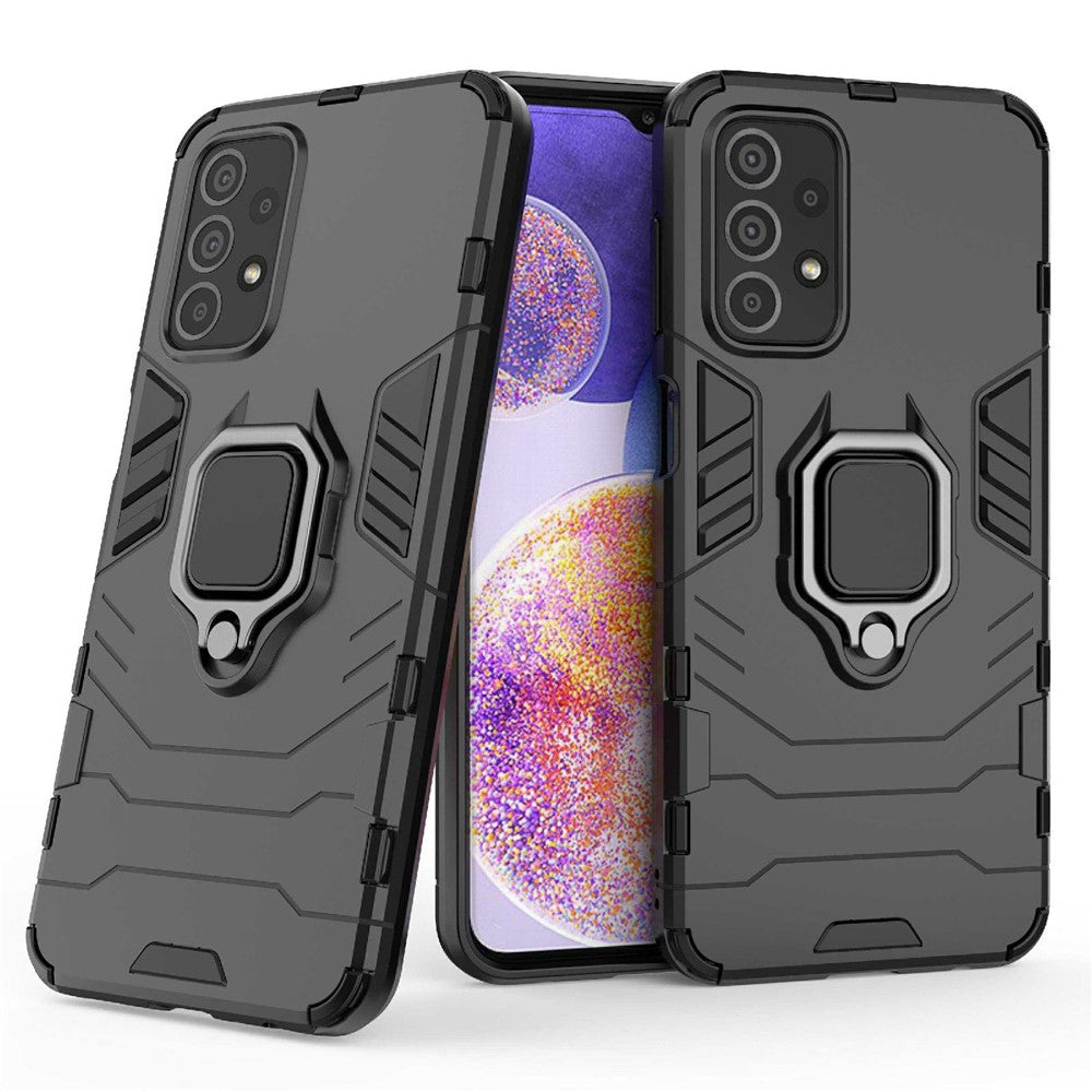 Ring Kickstand Telefoncover til Samsung Galaxy A23 4G / 5G (Global Version), Blød TPU + Hård PC Anti-fald Beskyttelsescover