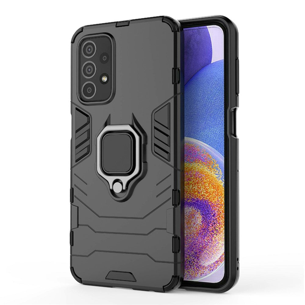 Ring Kickstand Telefoncover til Samsung Galaxy A23 4G / 5G (Global Version), Blød TPU + Hård PC Anti-fald Beskyttelsescover