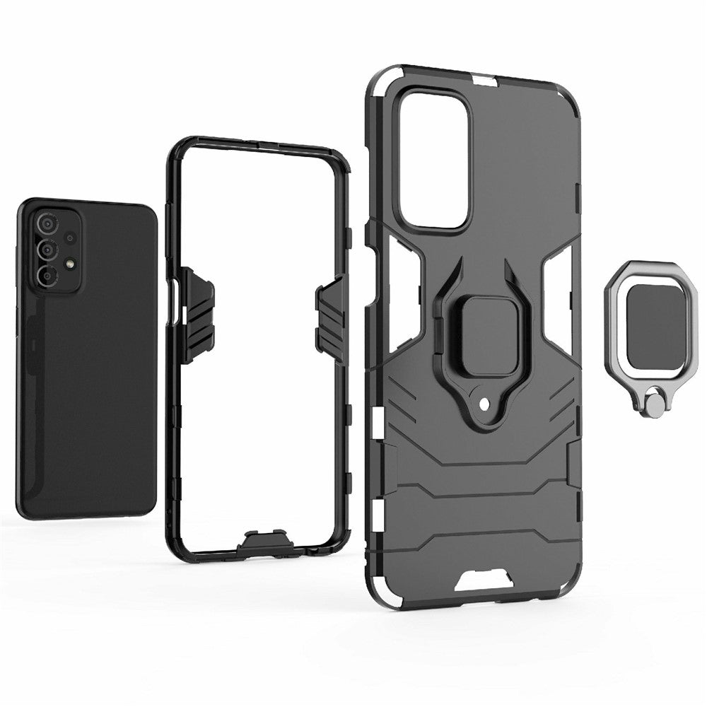 Ring Kickstand Telefoncover til Samsung Galaxy A23 4G / 5G (Global Version), Blød TPU + Hård PC Anti-fald Beskyttelsescover